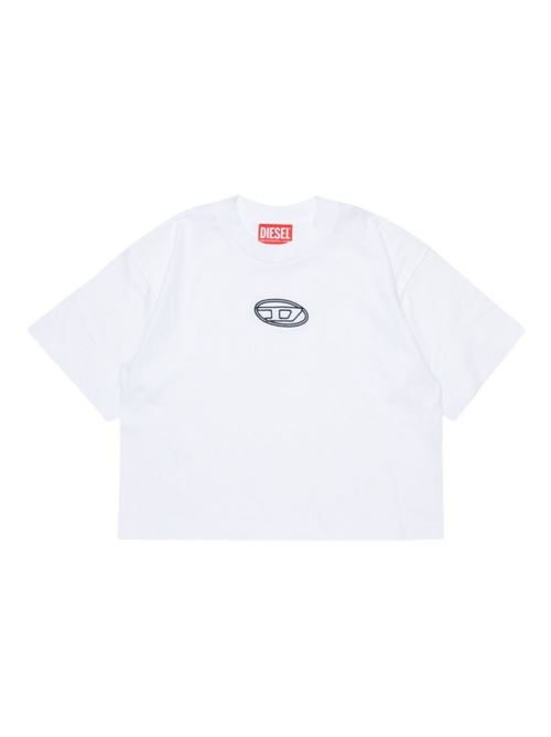 T-shirt bambina Diesel bianca a manica corta DIESEL KIDS | J0242800YI9K100